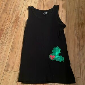 Black Tank W/ Mistletoe